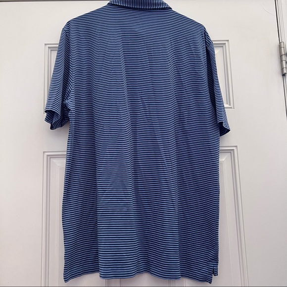 Peter Millar pocket front striped polo with embroidered left sleeve XL - Picture 3 of 8